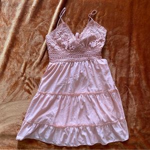 Pink Crochet Sundress size large
